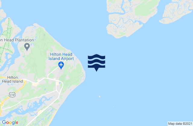 Mapa da tábua de marés em Port Royal Plantation Tower east of, United States