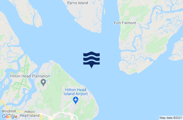 Mapa da tábua de marés em Port Royal Sound, United States