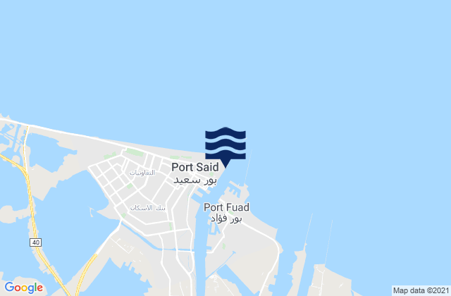 Mapa da tábua de marés em Port Said, Egypt