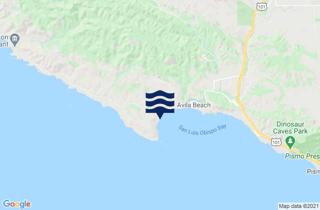 Mapa da tábua de marés em Port San Luis, United States