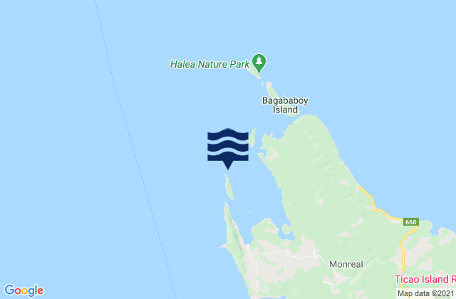 Mapa da tábua de marés em Port San Miguel (Ticao Island), Philippines