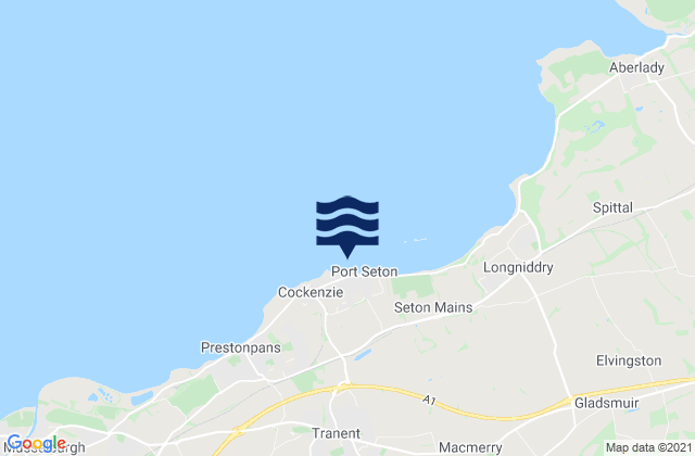 Mapa da tábua de marés em Port Seton Beach, United Kingdom
