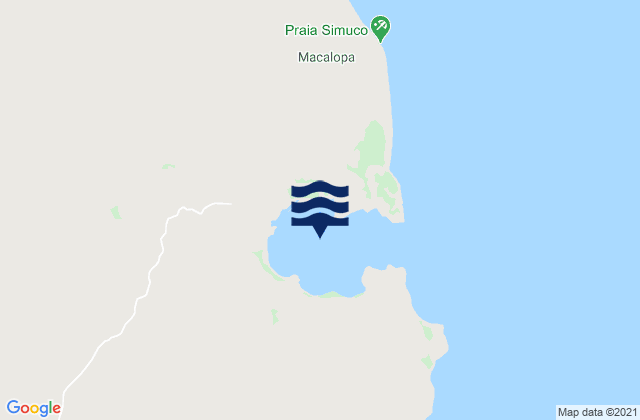 Mapa da tábua de marés em Port Simuco, Mozambique