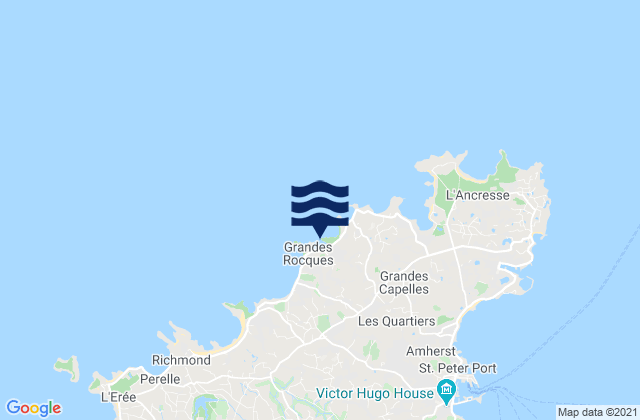 Mapa da tábua de marés em Port Soif Bay Beach, France