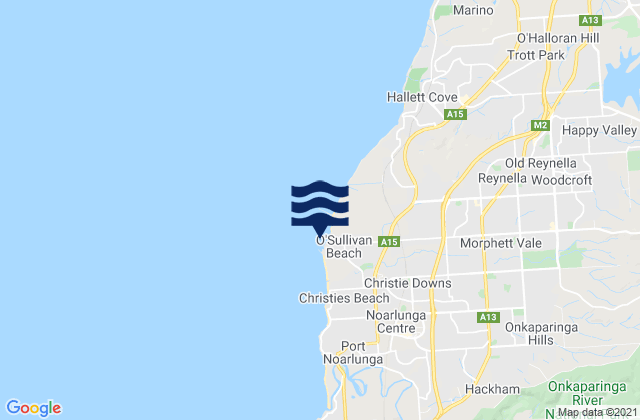 Mapa da tábua de marés em Port Stanvac, Australia