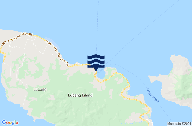 Mapa da tábua de marés em Port Tilig Lubang Island, Philippines