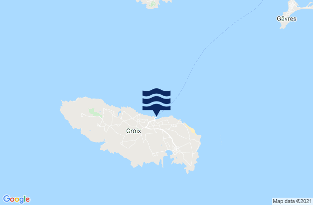 Mapa da tábua de marés em Port Tudy, France
