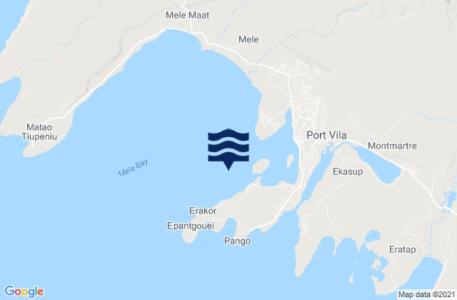 Mapa da tábua de marés em Port Vila VU (Villa), New Caledonia