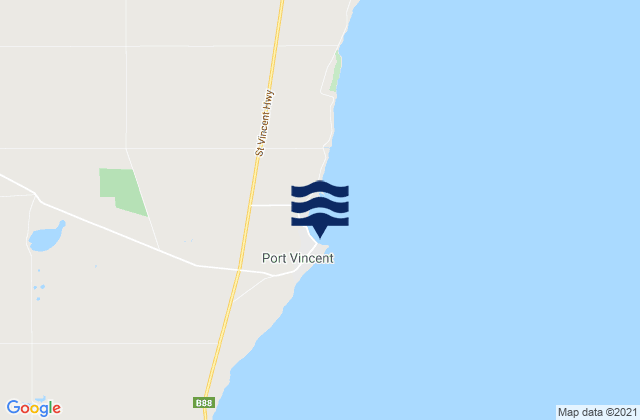 Mapa da tábua de marés em Port Vincent, Australia