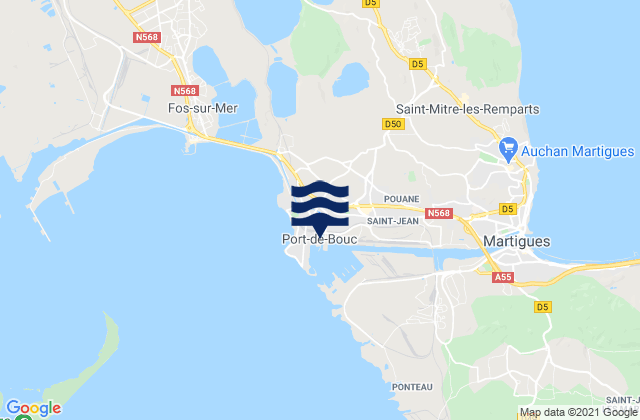 Mapa da tábua de marés em Port de Bouc, France
