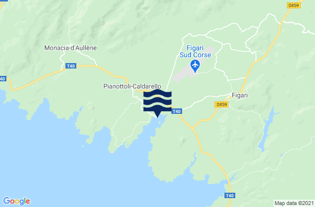 Mapa da tábua de marés em Port de Figari, France