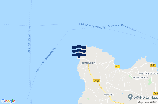 Mapa da tábua de marés em Port de Goury, France