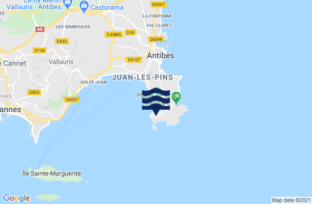 Mapa da tábua de marés em Port de l'Olivette, France