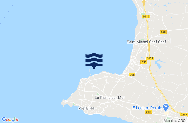 Mapa da tábua de marés em Port de la Gravette, France