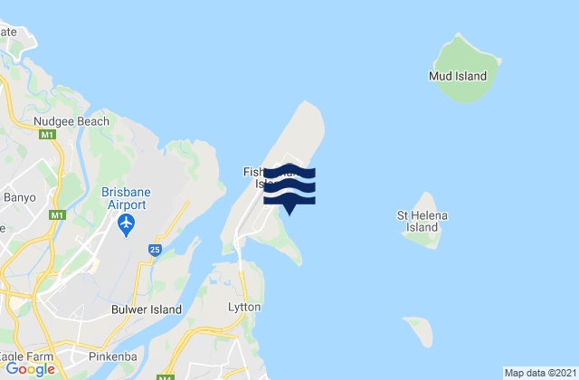 Mapa da tábua de marés em Port of Brisbane, Australia