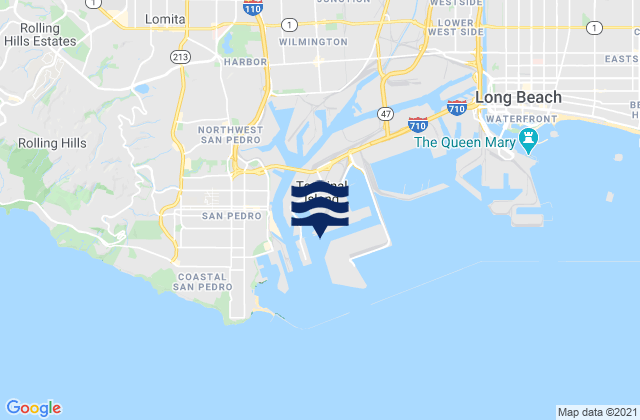 Mapa da tábua de marés em Port of Los Angeles, United States