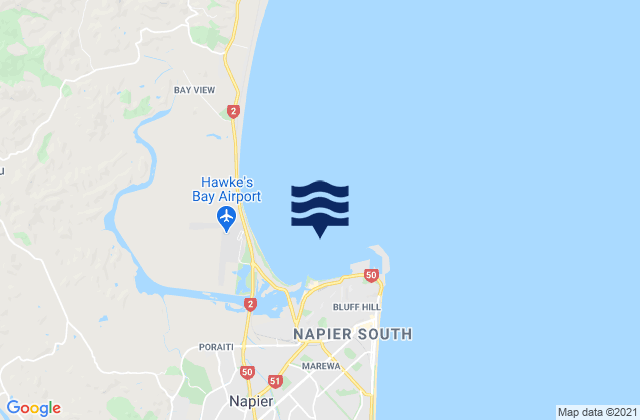 Mapa da tábua de marés em Port of Napier, New Zealand