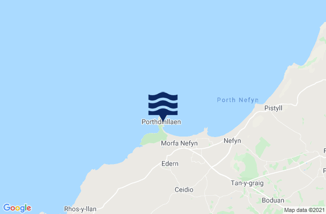 Mapa da tábua de marés em Porth Dinllaen Beach, United Kingdom