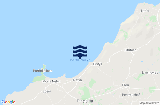 Mapa da tábua de marés em Porth Nefyn, United Kingdom