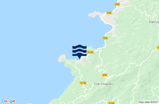 Mapa da tábua de marés em Portigliolo, France