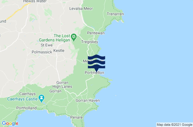 Mapa da tábua de marés em Portmellon Beach, United Kingdom