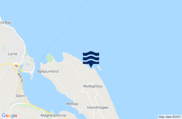 Mapa da tábua de marés em Portmuck Bay, United Kingdom