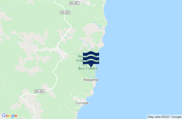 Mapa da tábua de marés em Porto Seguro, Brazil
