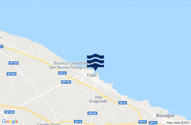 Mapa da tábua de marés em Porto Trani, Italy