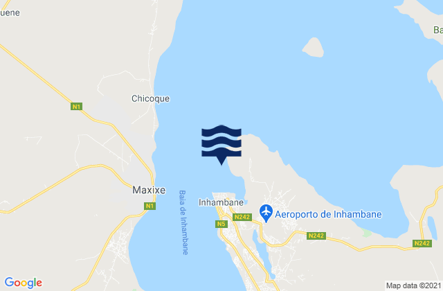 Mapa da tábua de marés em Porto de Inhambane, Mozambique