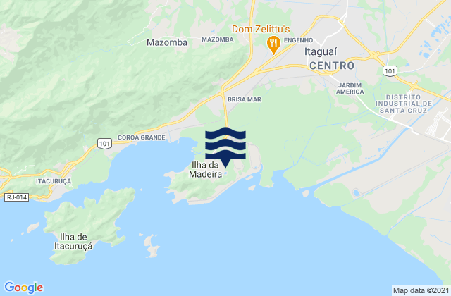 Mapa da tábua de marés em Porto de Itaguaí, Brazil