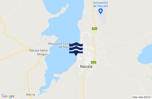 Mapa da tábua de marés em Porto de Nacala, Mozambique