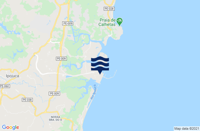 Mapa da tábua de marés em Porto de Suape, Brazil