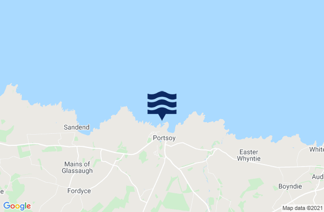 Mapa da tábua de marés em Portsoy, United Kingdom