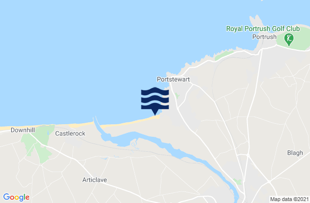 Mapa da tábua de marés em Portstewart Beach, United Kingdom