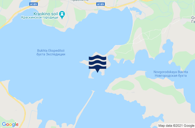 Mapa da tábua de marés em Posiet Gulf of Posiet, Russia
