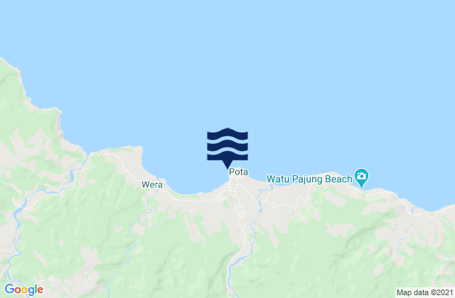 Mapa da tábua de marés em Pota, Indonesia