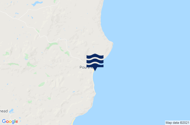 Mapa da tábua de marés em Pourerere, New Zealand