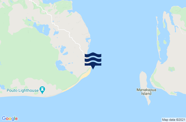 Mapa da tábua de marés em Pouto Point, New Zealand