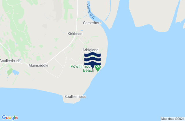 Mapa da tábua de marés em Powillimount Beach, United Kingdom