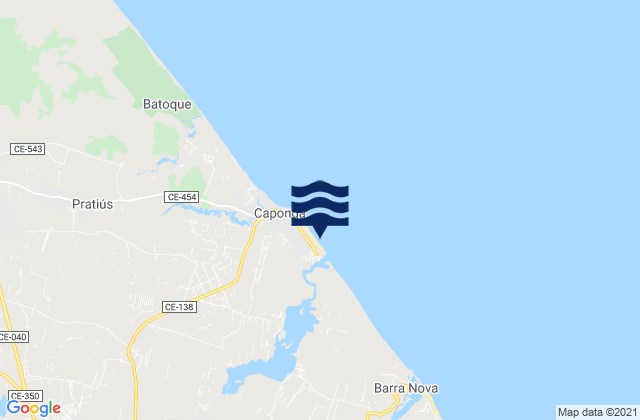 Mapa da tábua de marés em Praia Barra do Caponga, Brazil