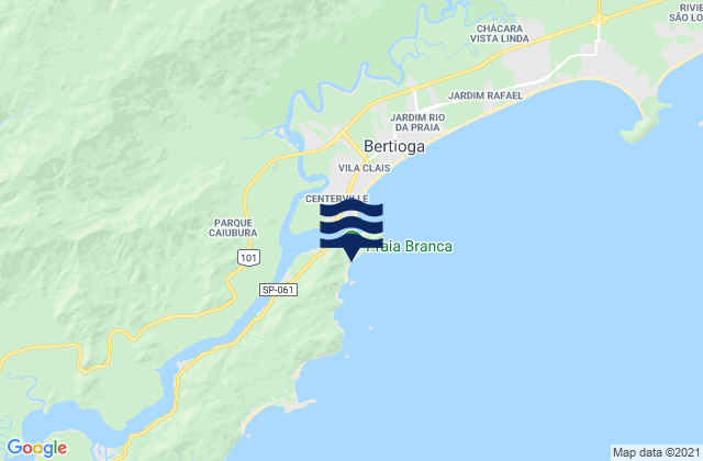 Mapa da tábua de marés em Praia Branca, Brazil