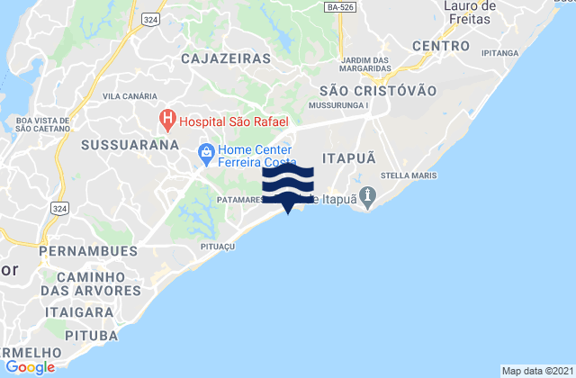 Mapa da tábua de marés em Praia De Piata, Brazil