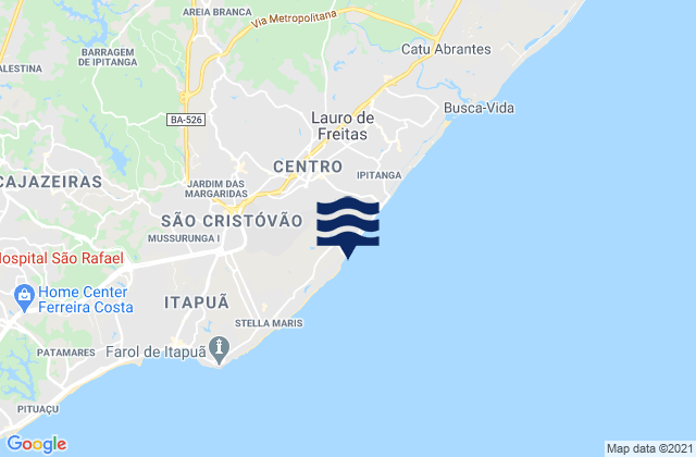 Mapa da tábua de marés em Praia Do Flamengo, Brazil