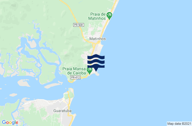 Mapa da tábua de marés em Praia Mansa, Brazil
