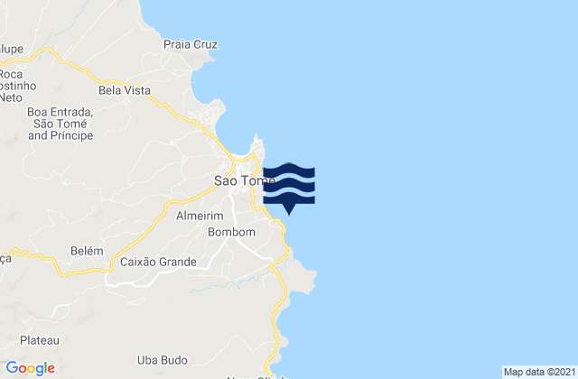 Mapa da tábua de marés em Praia Pantufo, Sao Tome and Principe