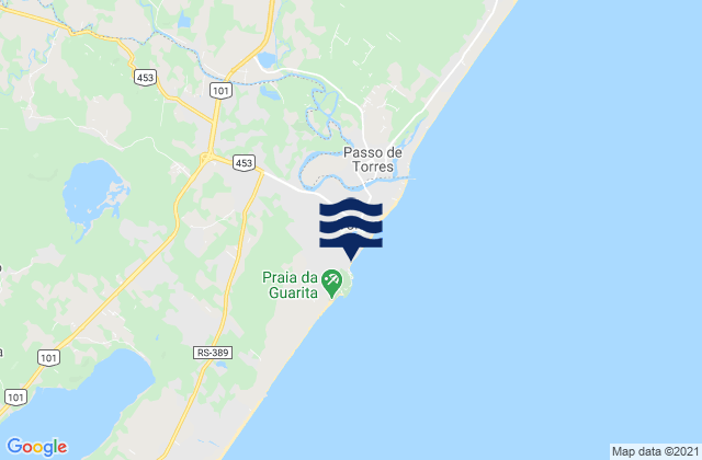 Mapa da tábua de marés em Praia da Cal, Brazil