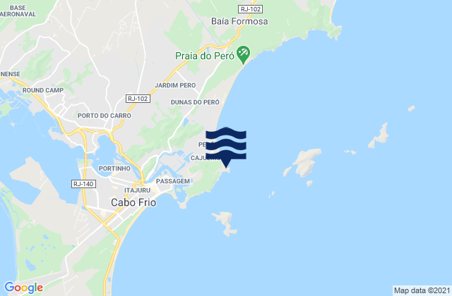Mapa da tábua de marés em Praia das Conchas, Brazil