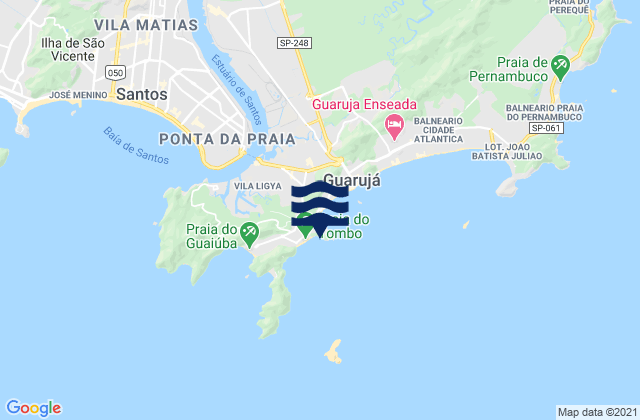 Mapa da tábua de marés em Praia de Asturias, Brazil