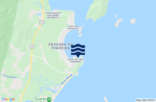 Mapa da tábua de marés em Praia de Cima, Brazil
