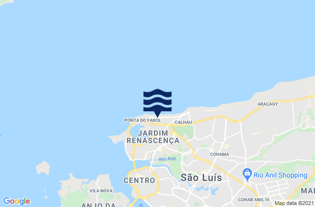 Mapa da tábua de marés em Praia de Sao Marcos, Brazil